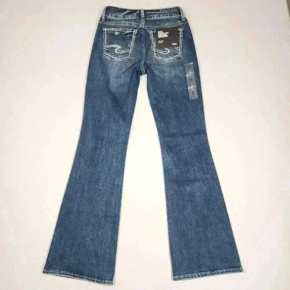 Silver Jean Co. Womens Suki Curvy Fit Mid Rise Bootcut 26x31 Indigo Distress NWT - Picture 9 of 16